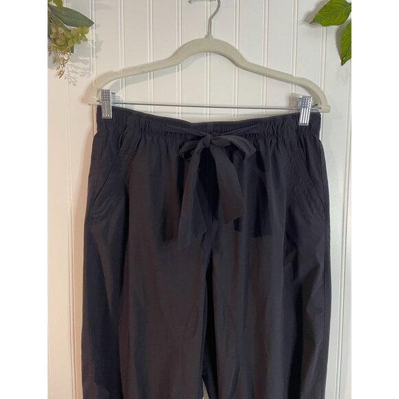 Paskho Black Elastic Waist Tie Pants L Polyester & Elastane Womens Casual Wear - Picture 3 of 16